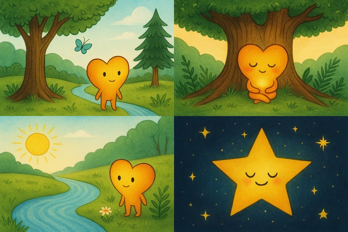 Pravljica ali meditacija za otroke: Srček, ki je iskal svetlobo 💖